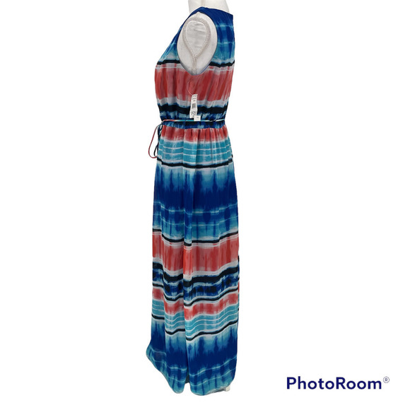 NEW DR Collection Striped Sleeveless Maxi Dress Petite Small - Picture 2 of 7